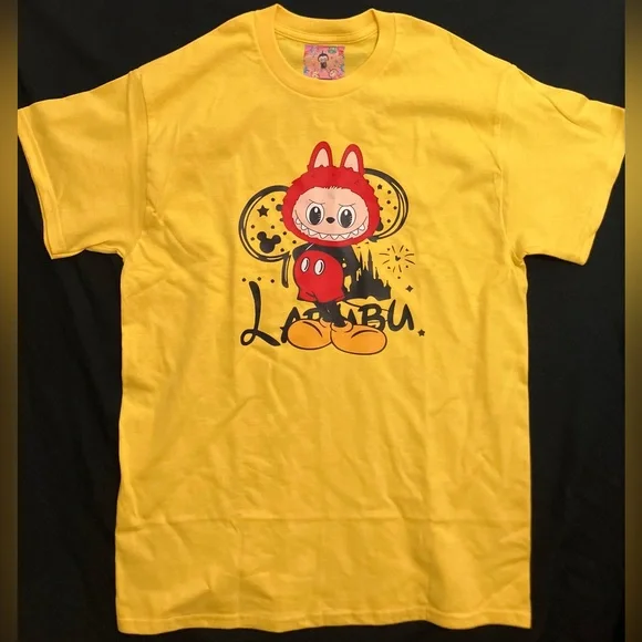 Labubu Mickey Magic Monster Kingdom Yellow Tee - Picture 2 of 4
